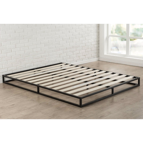 Twin 6-inch Low Profile Platform Bed Frame with Modern Wood Slats Mattress Support System