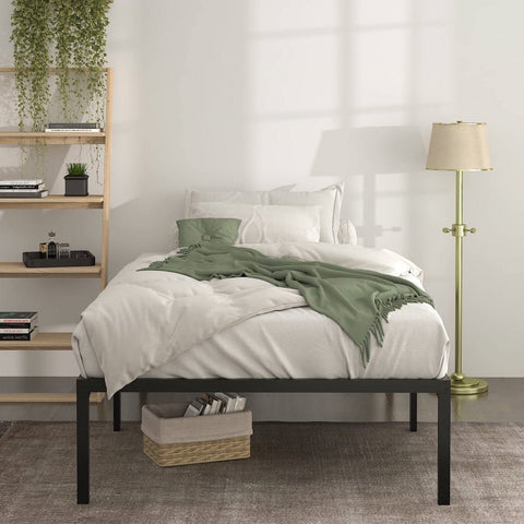 Twin 18-inch High Metal Platform Bed Frame with Under-bed Storage Space