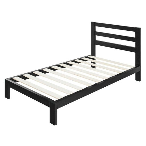 Twin size Modern Metal Platform Bed Frame with Headboard And Wood Support Slats