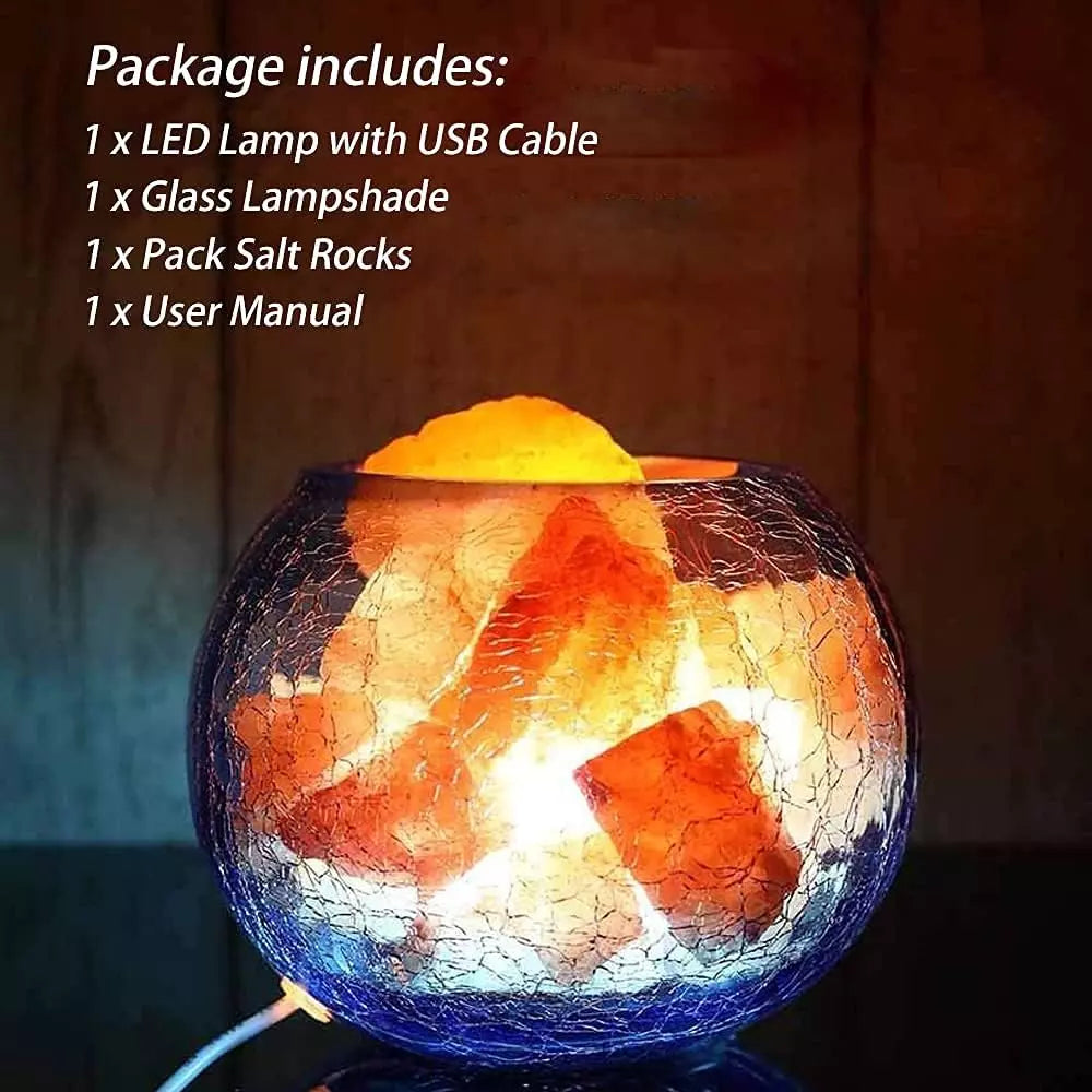 USB Himalayan Salt Lamp with Dimmer, Night Light and Mood Lighting