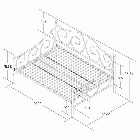 Full size Metal Daybed Frame Contemporary Design Day Bed in Bronze Finish