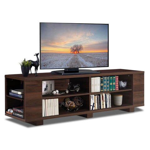 Modern TV Stand in Walnut Wood Finish - Holds up to 60-inch TV