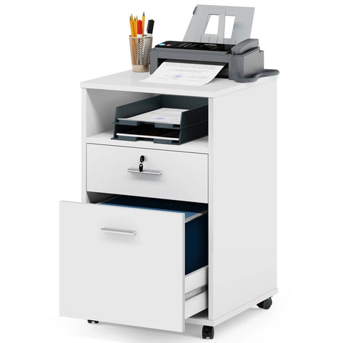 2-Drawer Mobile File Cabinet & Printer Stand