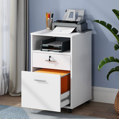 2-Drawer Mobile File Cabinet & Printer Stand