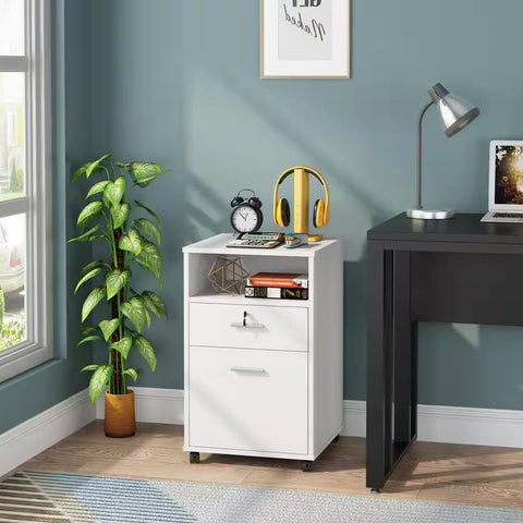 2-Drawer Mobile File Cabinet & Printer Stand