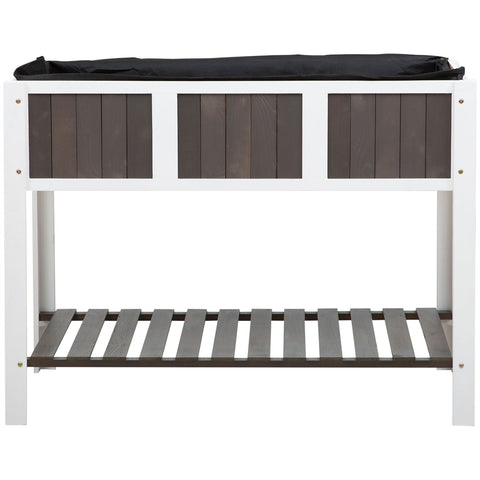 White Wooden 2 Level Elevated Raised Garden Planter Bed