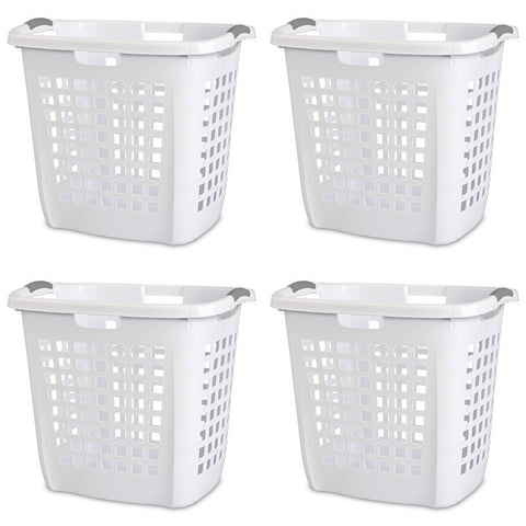 Set of 4 Heavy Duty Plastic Laundry Hamper Dirty Clothes Basket