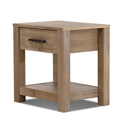 Farmhouse Traditional Rustic Pine Wood 1-Drawer Nightstand Bedside Table