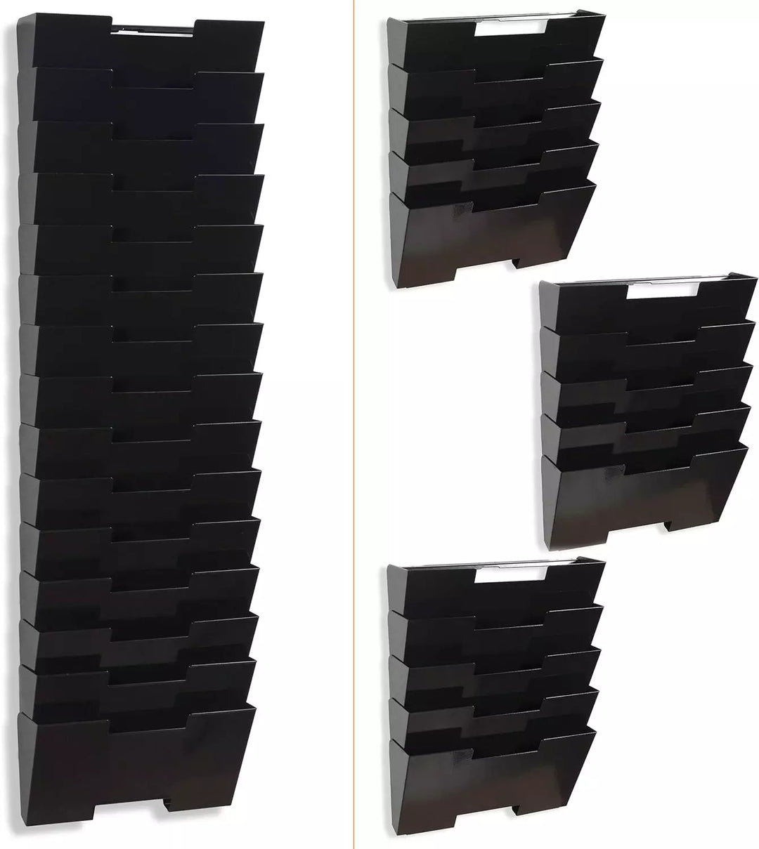 Wallniture Lisbon 15-Tier Wall Mounted File Holder and Desk Organizer