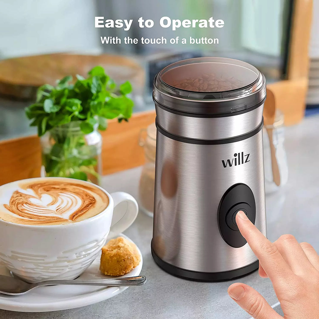 Willz Electric Coffee Grinder for Coffee Beans, Spices, & Herbs