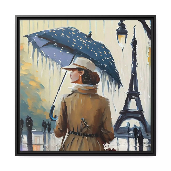 Woman in Paris Canvas Wall Art With Frame by QueenNoble