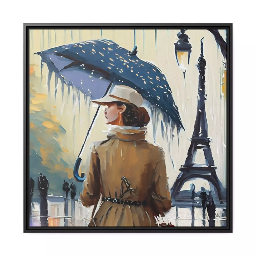 Woman in Paris Canvas Wall Art With Frame by QueenNoble