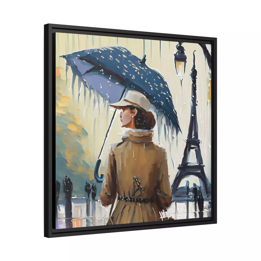 Woman in Paris Canvas Wall Art With Frame by QueenNoble