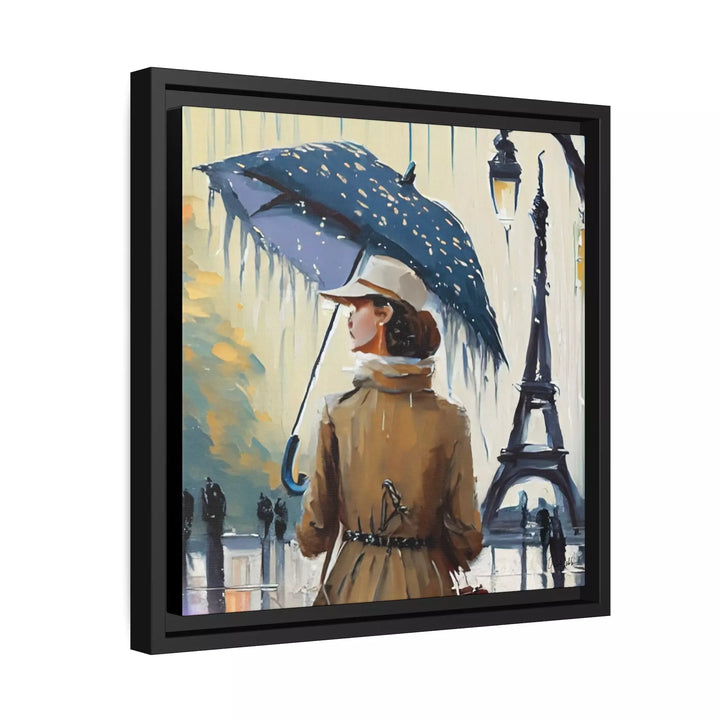 Woman in Paris Canvas Wall Art With Frame by QueenNoble