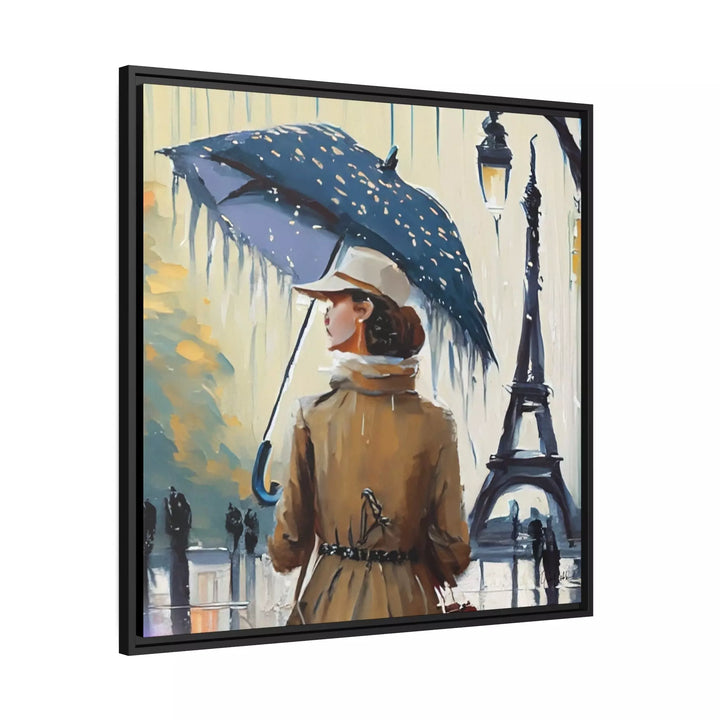 Woman in Paris Canvas Wall Art With Frame by QueenNoble