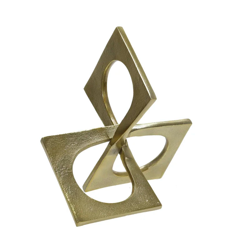 9" Metal Linked Square Decor, Abstract Decorative Table Accent