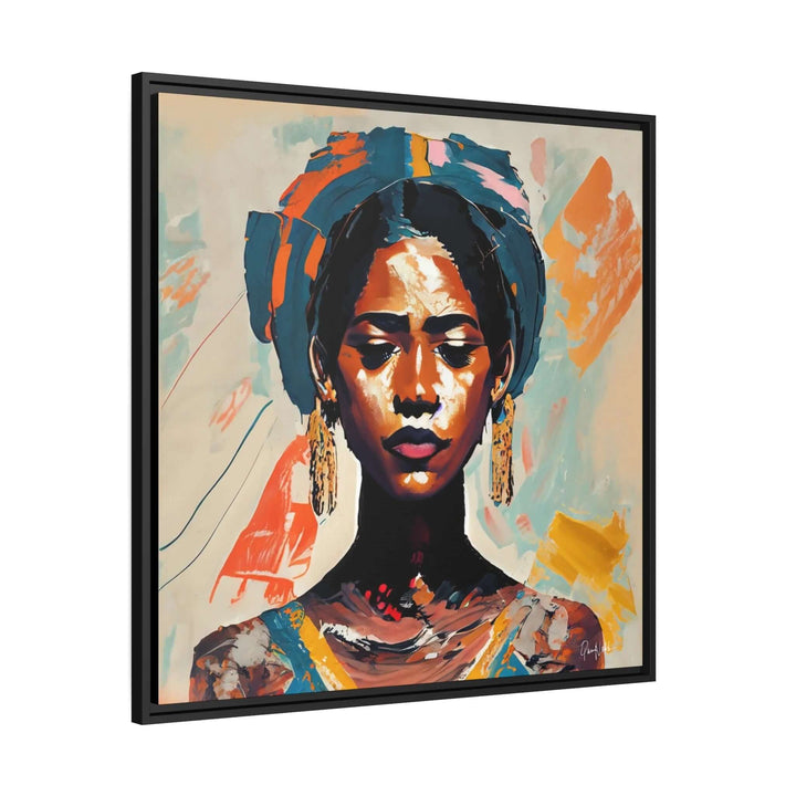 Woman with Turban Portrait Canvas Wall Art with Frame by QueenNoble