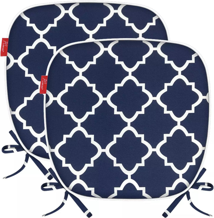 Set of 2 Indoor/Outdoor All Weather Chair Pads 16" X 17" Seat Cushions