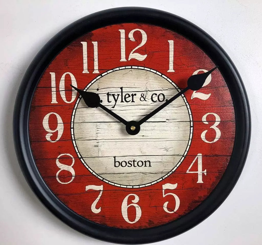 The Big Clock Store Boston Red Vintage Wall Clock