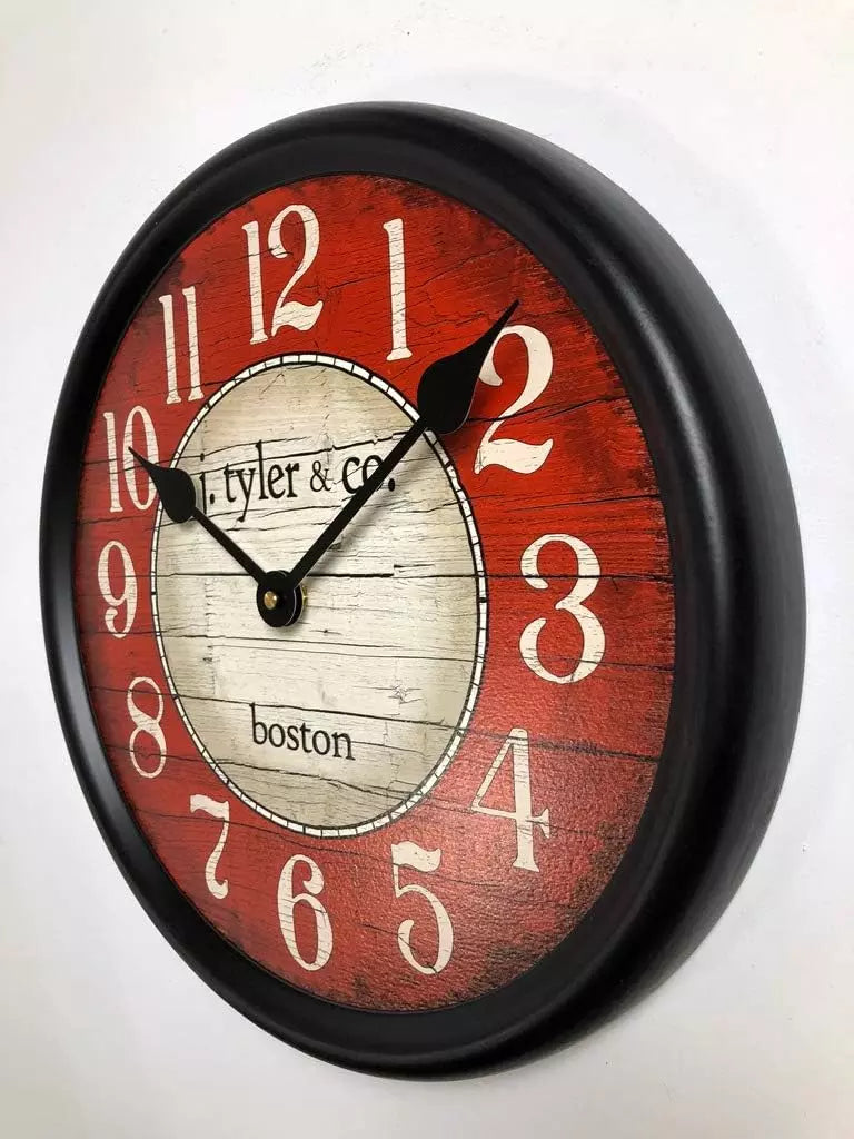 The Big Clock Store Boston Red Vintage Wall Clock