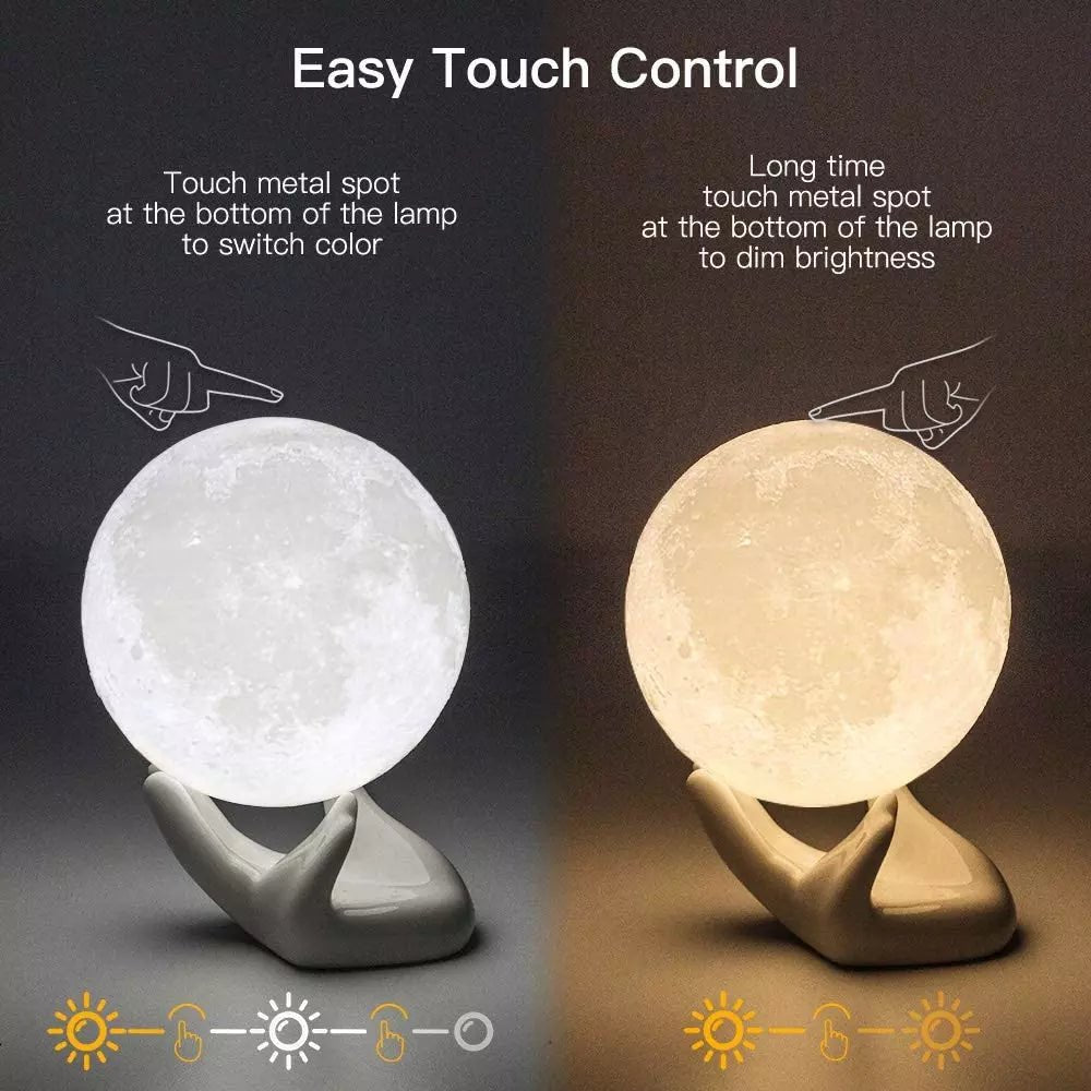 BRIGHTWORLD Moon Lamp, 3.5 Inch 3D Lunar Lamp