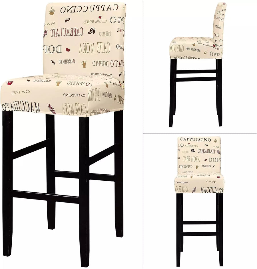 4 Pack Jacquard Bar Chair & Stool Cover - Stretch Slipcover Pattern