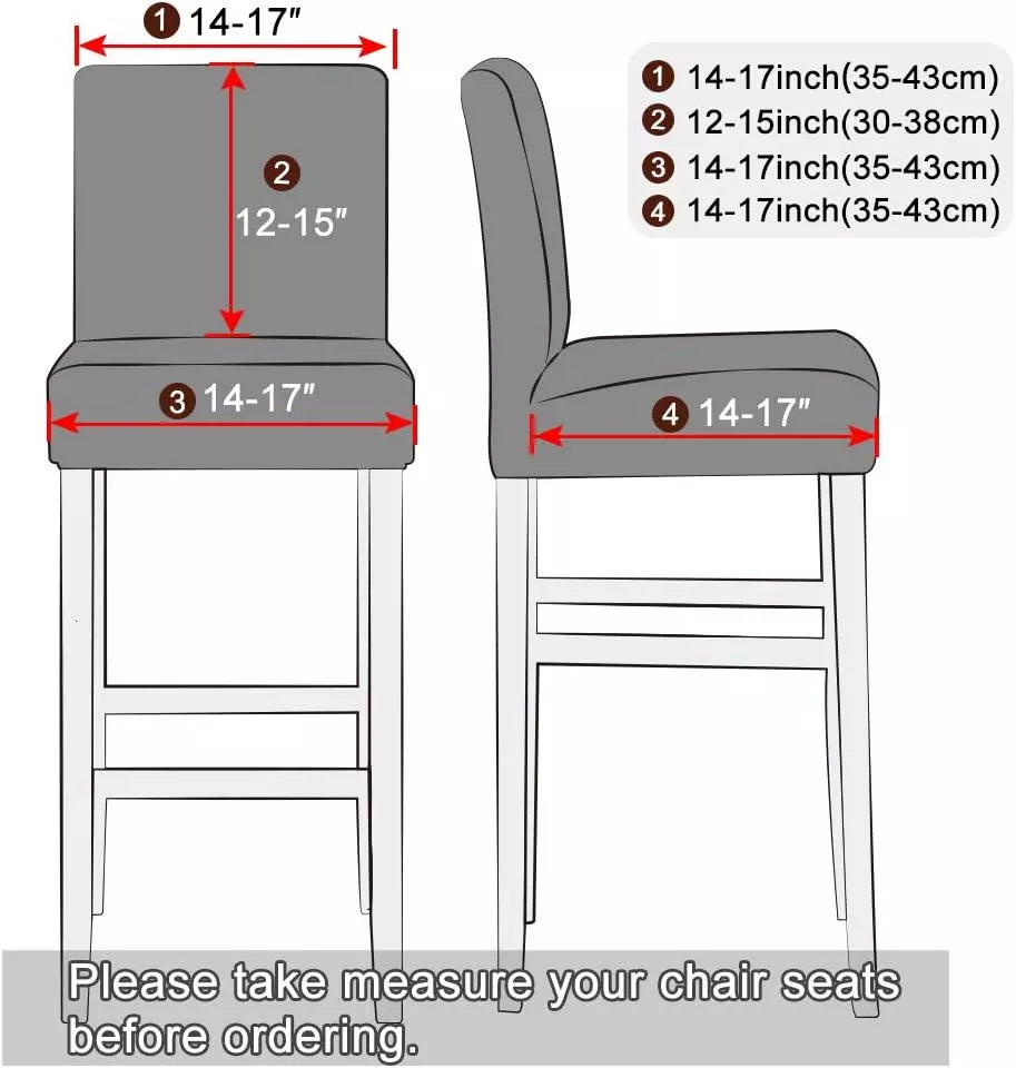 4 Pack Jacquard Bar Chair & Stool Cover - Stretch Slipcover Pattern