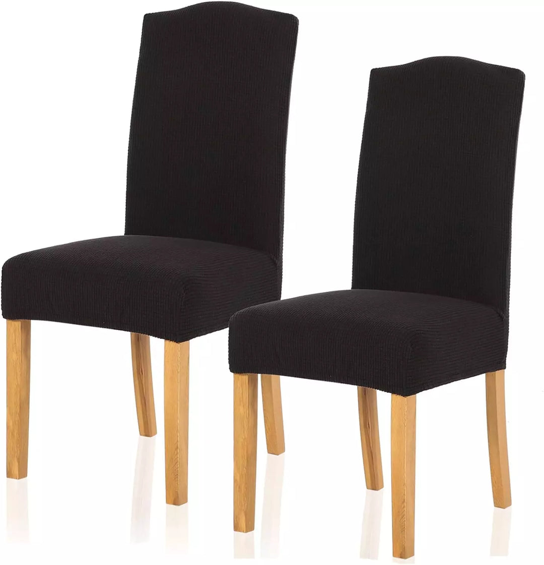 Stretch Chair Covers for Dining Room Set of 2, Black