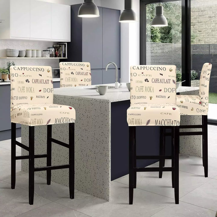 4 Pack Jacquard Bar Chair & Stool Cover - Stretch Slipcover Pattern