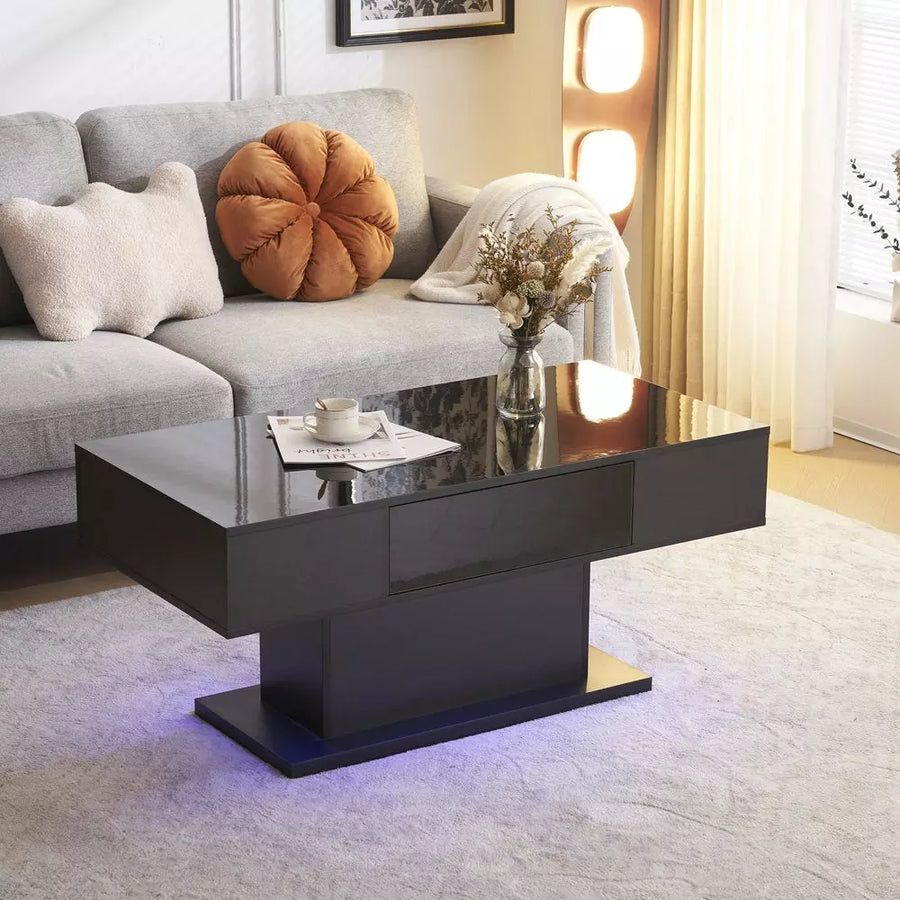 High Gloss LED Coffee Table: Stylish Cocktail Table