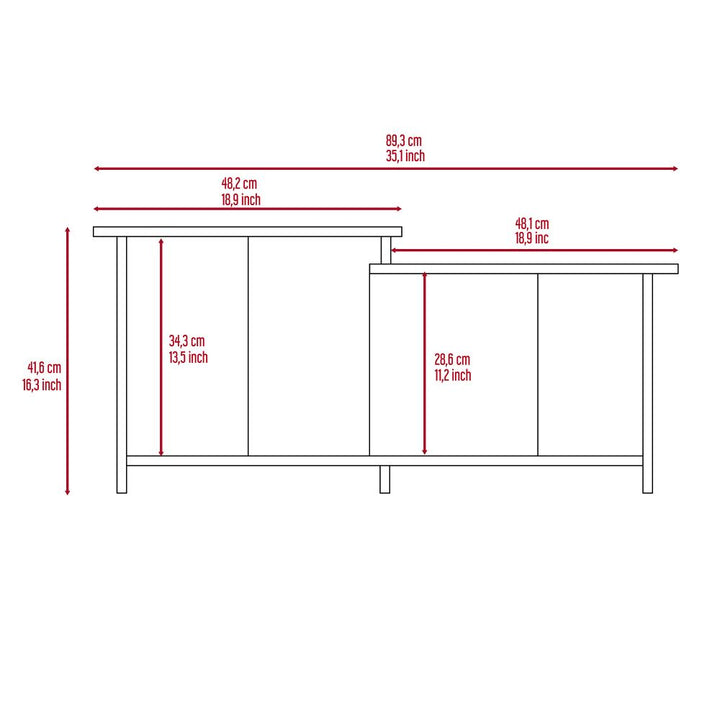 Rochester Coffee Table with Lower Open Shelf