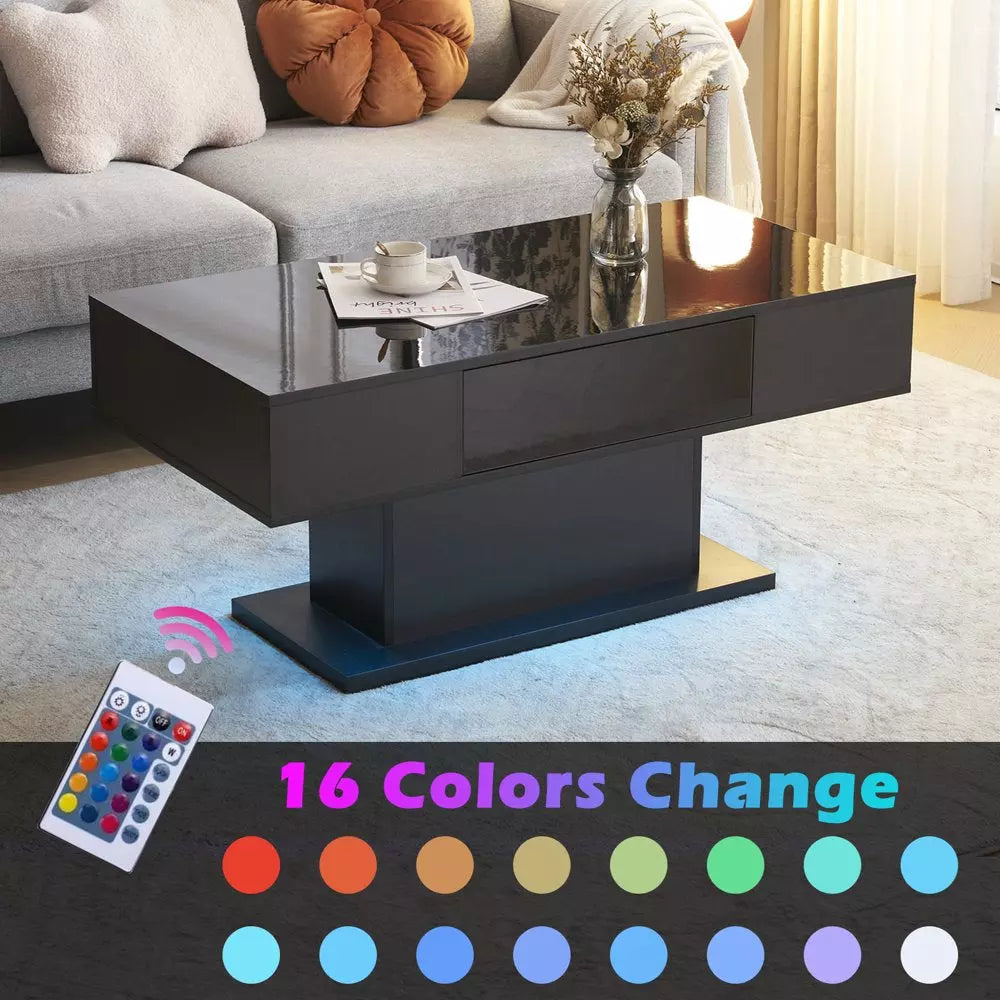 High Gloss LED Coffee Table: Stylish Cocktail Table