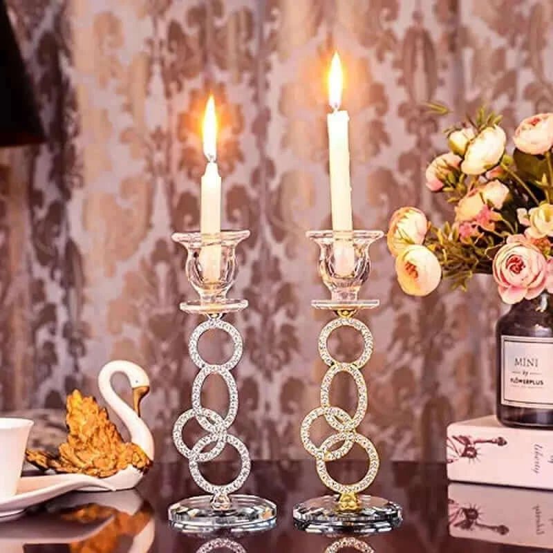 Crystal Taper Candle Holders