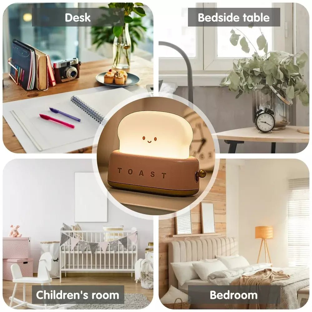 Cute Bread Night Light, Bedside Sleep or Reading Light