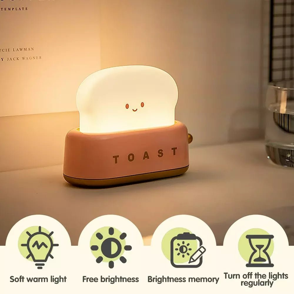 Cute Bread Night Light, Bedside Sleep or Reading Light