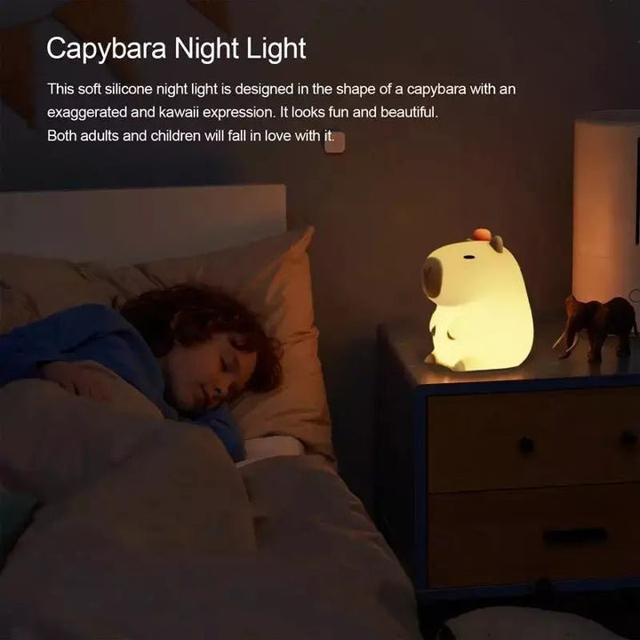 Cute Cartoon Capybara Silicone Night Light