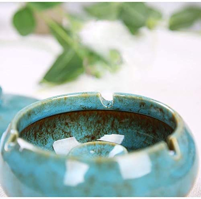 Handmade Ceramic Ashtray for Home Decoration, Blue