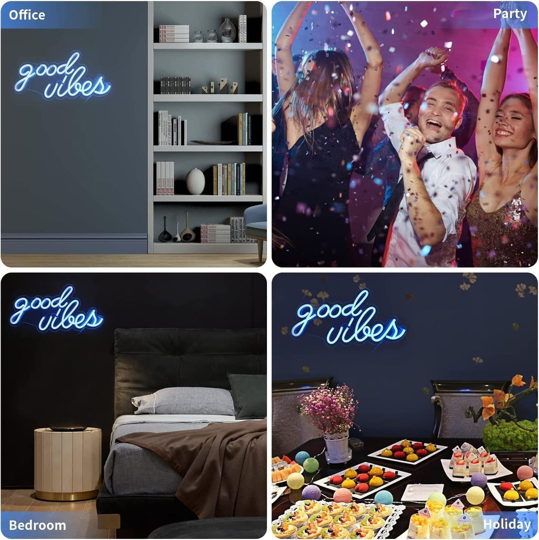 DECANIT Good Vibes Neon Sign for Bedroom Wall