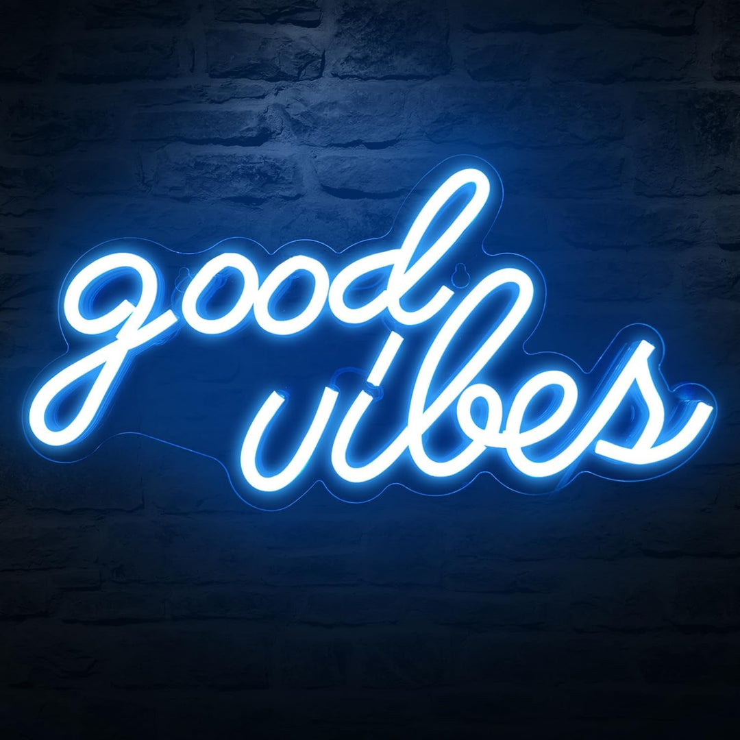 DECANIT Good Vibes Neon Sign for Bedroom Wall