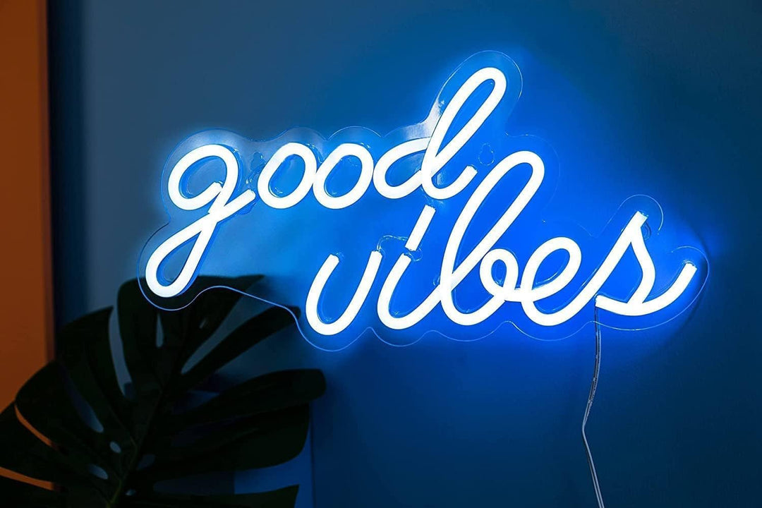 DECANIT Good Vibes Neon Sign for Bedroom Wall