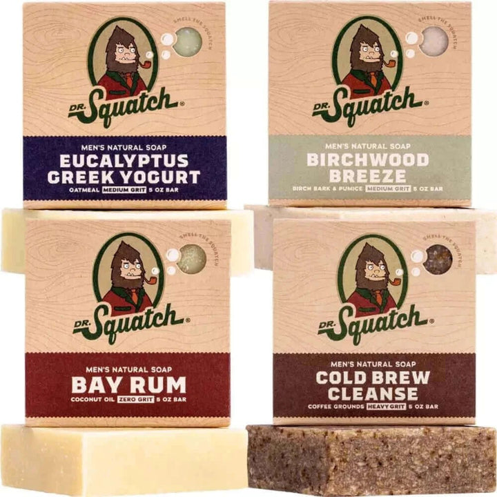 Dr. Squatch Men's Soap Variety 4 Pack - Men's Natural Bar Soap