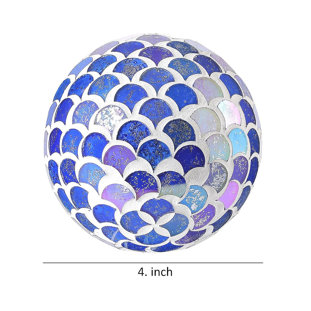 Set of 3 Decorative Balls, Glass Mosaic Spheres, Table Decoration