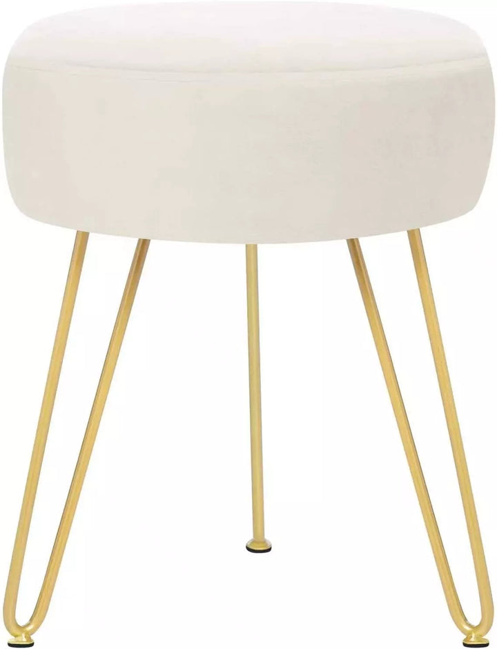 Multifunctional Vanity Stool - Footstool with Golden Metal Leg