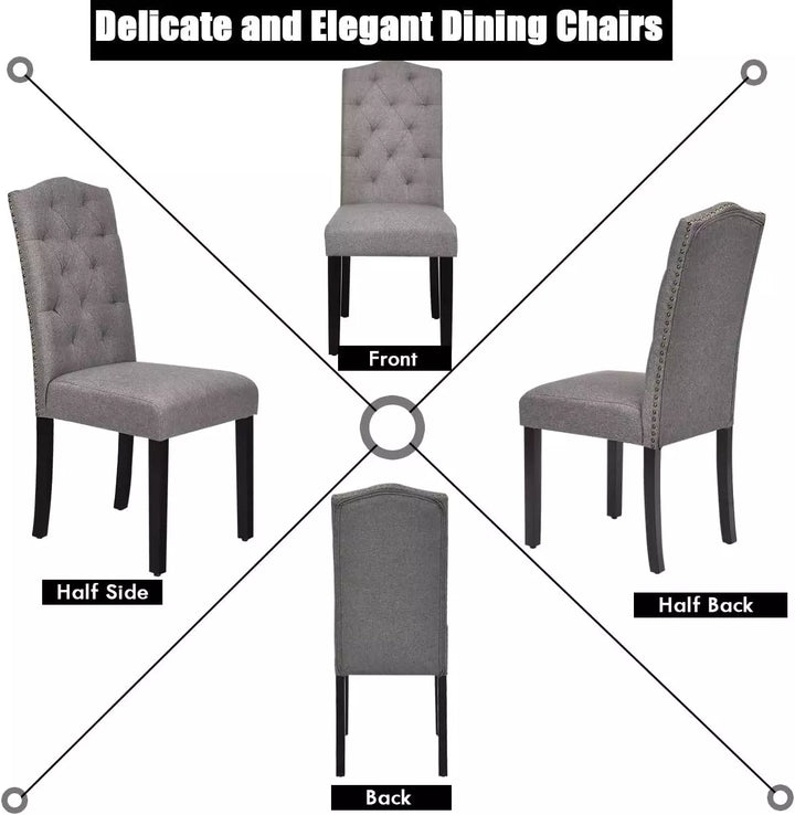 Giantex Dining Chairs Set of 2, for Kitchen and Dining Room, Grey