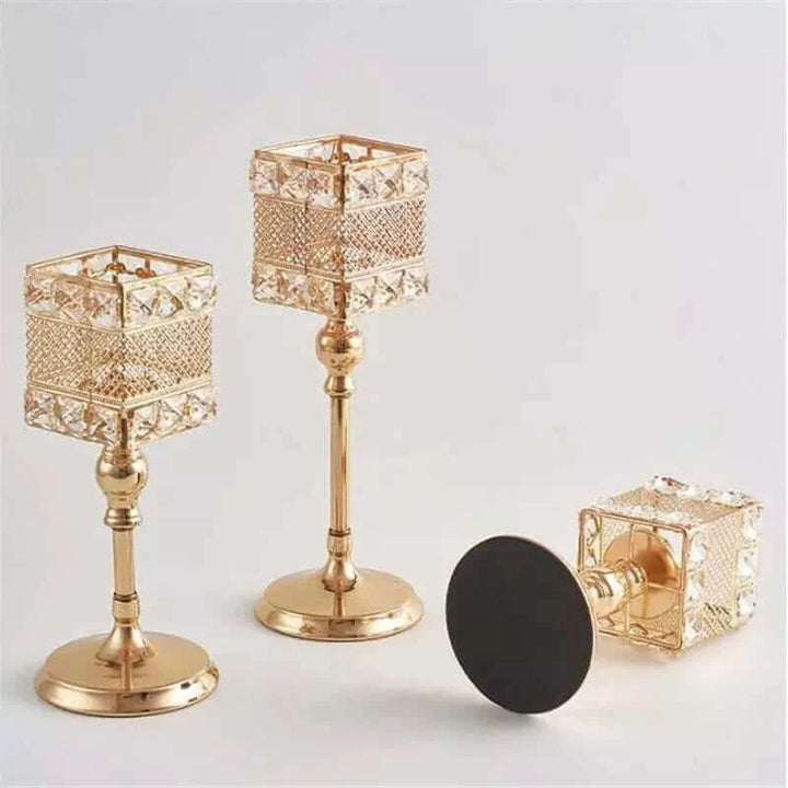 Retro Iron Candleholder with Square Candle Cup