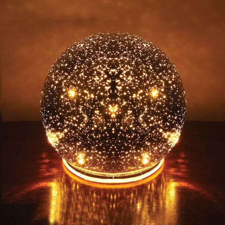 Mercury Glass Sphere Lamp - Indoor Decorative Light, Silver, Large