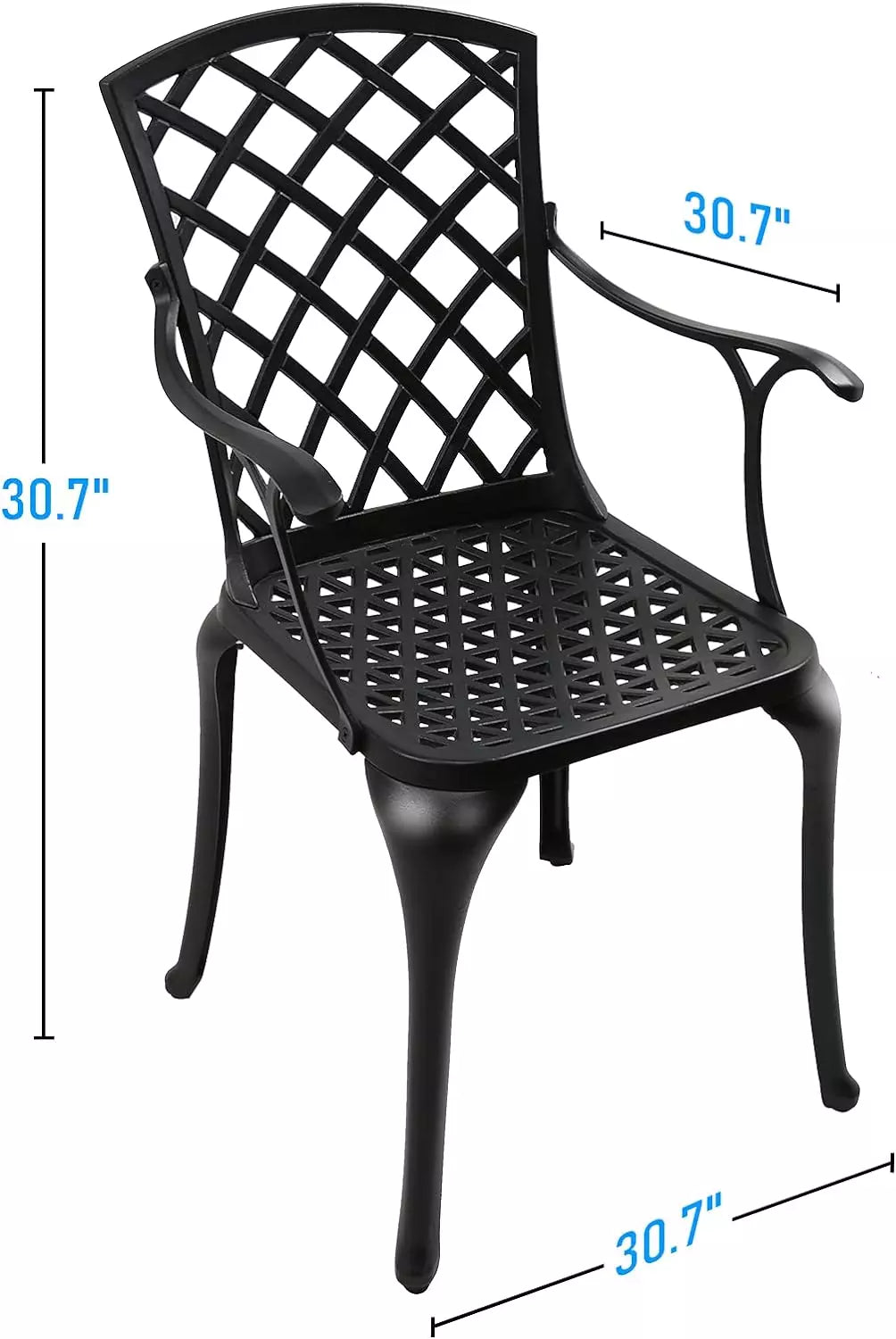 Outdoor Dining Chairs, Patio Dining Chairs, Cast Aluminum Chair, Black