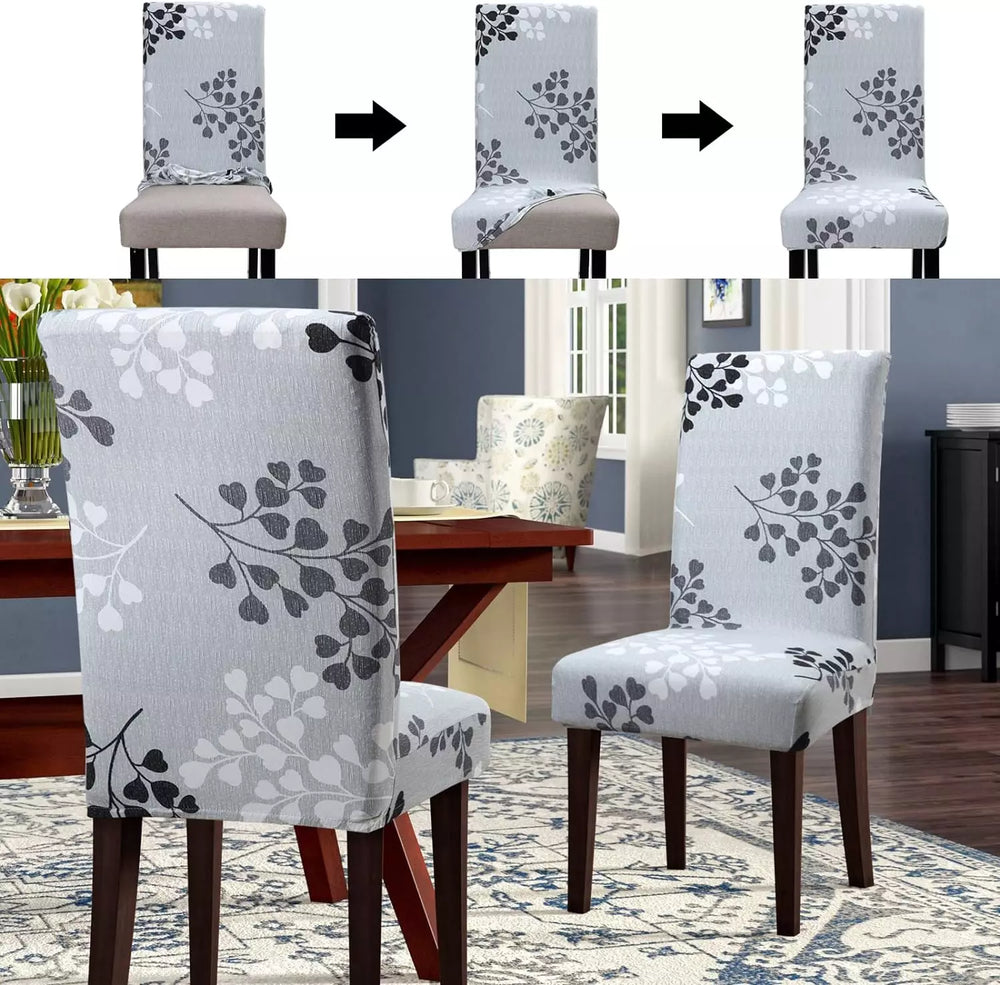 Set of 4 Stretch Dining Chair Covers, Removable Chair Slipcovers