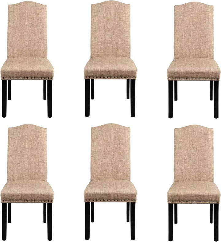 Dining Chairs Set of 6 Upholstered Parsons, Kitchen or Living Room