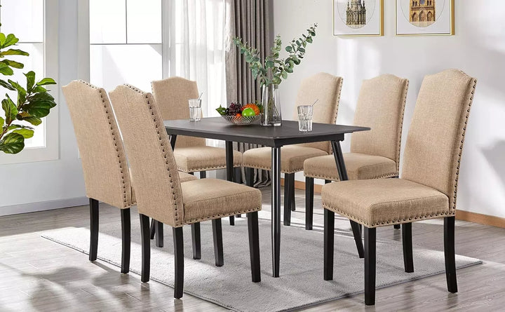 Dining Chairs Set of 6 Upholstered Parsons, Kitchen or Living Room